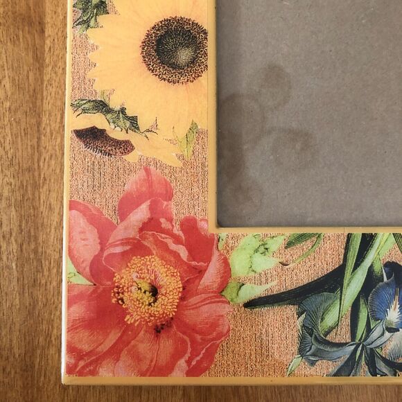 Dolce Mia Designs Picture Frame Yellow Floral 4x6" Photo Handmade - Picture 4 of 7